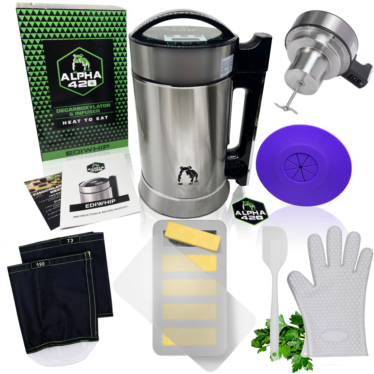 All in 1, Complete Butter Maker Kit for Decarboxylators &  Infusers - Make Magic Butter, Silicone Butter Mold for Homemade Butter  Strainer Filter Bags, Glove, Accessories for Magical Infusions EdiPack