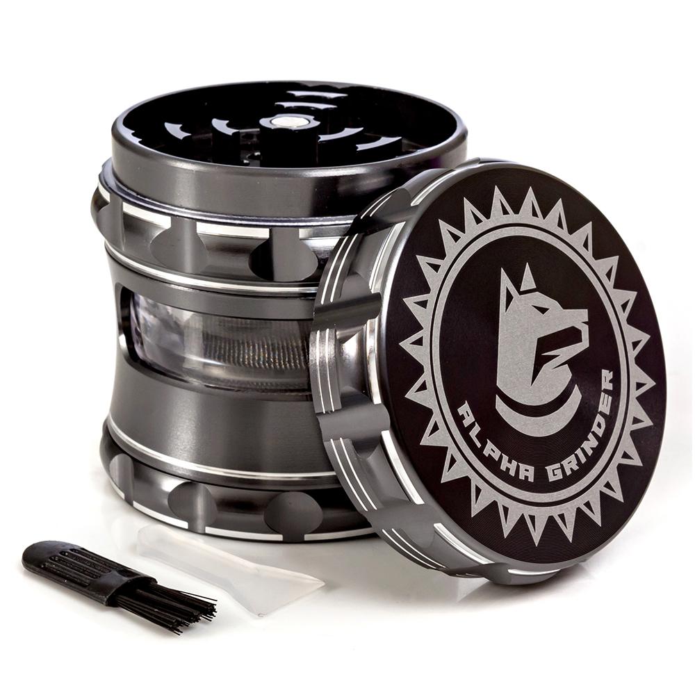 herb grinder with keef kief catcher metal pollen large