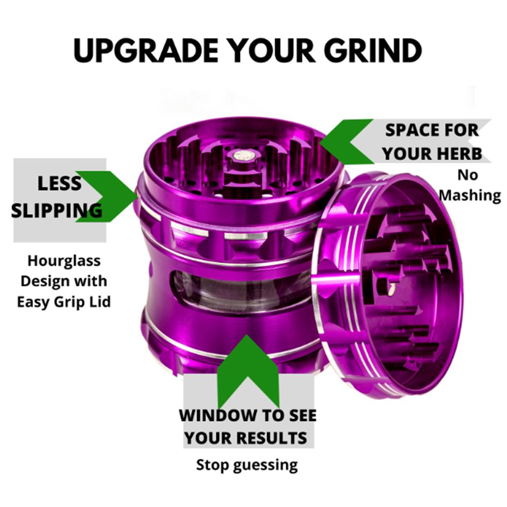 herb grinder with keef kief catcher metal pollen large