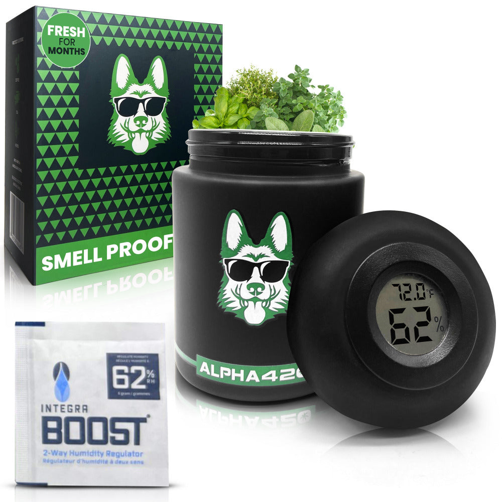 Stash Jar for Weed, Smell Proof, Airtight, Humidity Control Pack 250ML ...