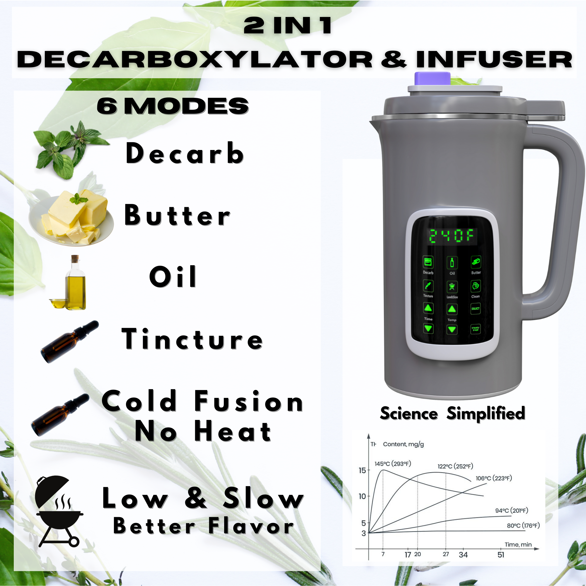 decarboxylator and infuser herb canna butter cannabutter maker oil infuser tincture maker maquina de mantequilla
