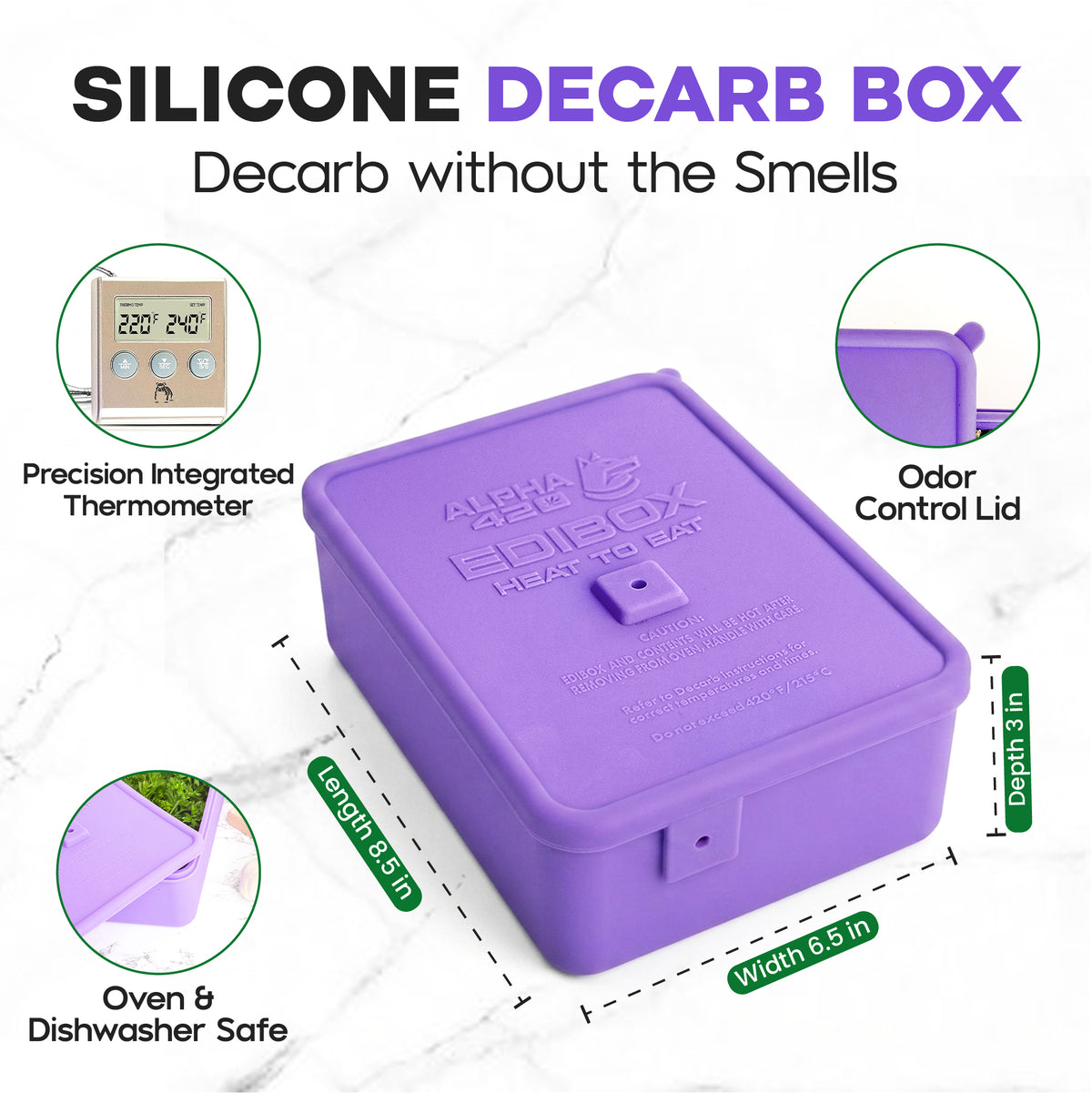 Decarboxylator Box decarbox decarb box decarboxylation decarber capsule silicone traps odors and activates herbs