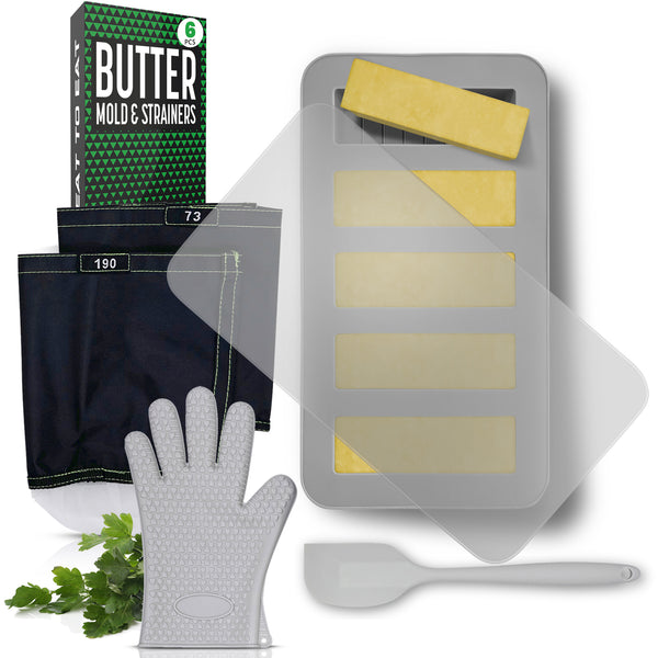 Butter Mold, Strainer Bags, Spatula, & Glove