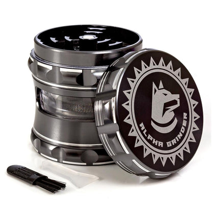 herb grinder with keef kief catcher metal pollen large