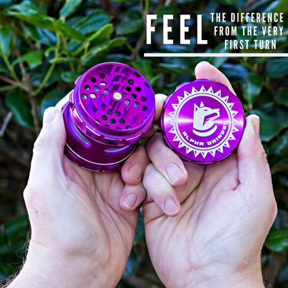 purple weed grinder with kief catcher pollen keef