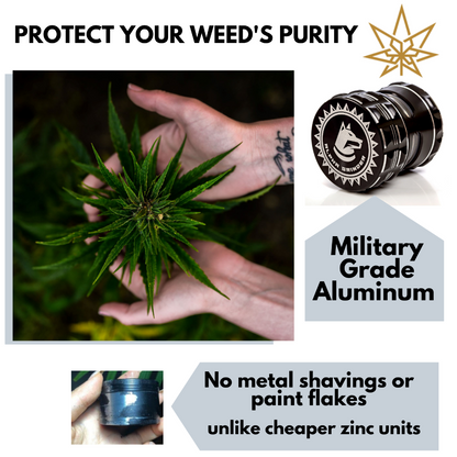 herb grinder with keef kief catcher metal pollen large